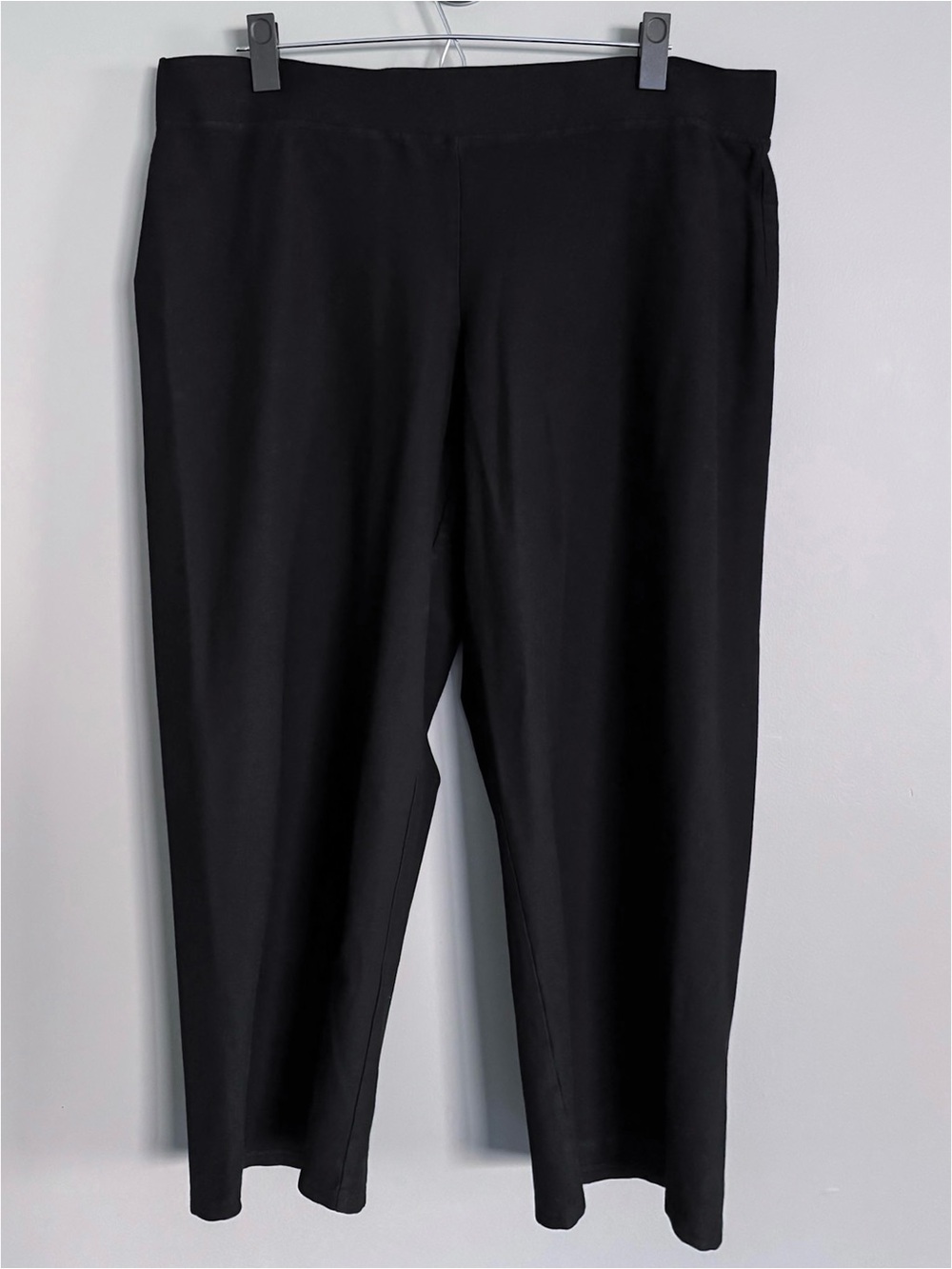 Eileen Fisher Straight Leg Pull On Stretch Elastic Waist Pants Women’s Size L
